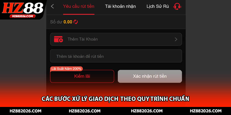 Các bước xử lý giao dịch theo quy trình chuẩn